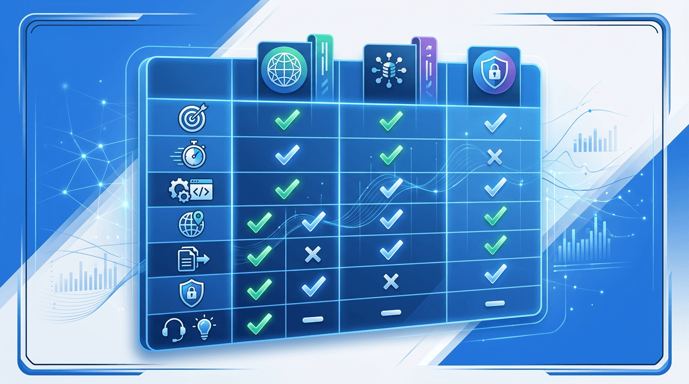 Vergleich verschiedener Adressabgleich-Software-Lösungen anhand von Kriterien