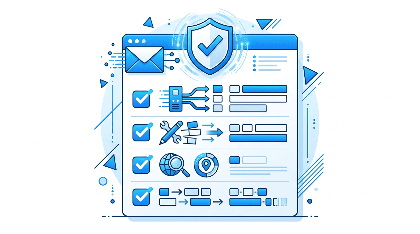 Checklist de normalización de direcciones con registros postales corregidos y estandarizados