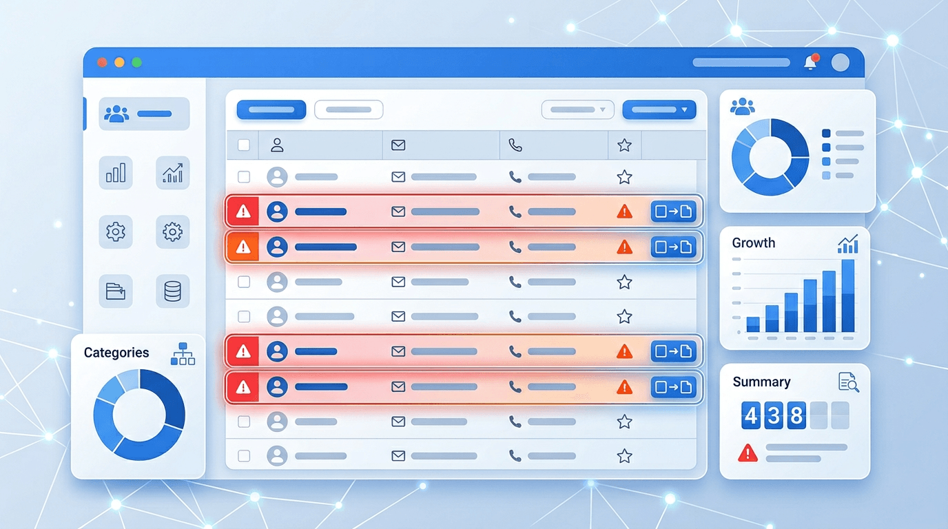 Fichier adhérents d'une association avec doublons identifiés et données nettoyées